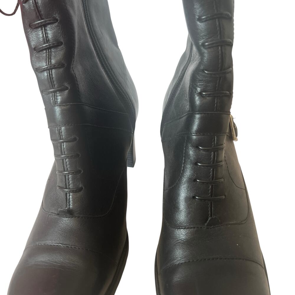 Vintage Naturalizer Black Leather Heeled Granny Ankle Boots Size 9 - Picture 6 of 12